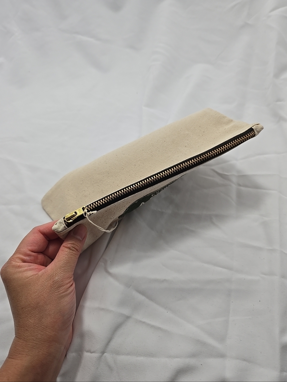 NWT Polo Ralph Lauren Ralph's Coffee Zipper Pouch Canvas Green Beige Unisex - Picture 4 of 7